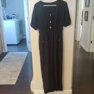 As U Wish Black Romper with Button Detail Size L